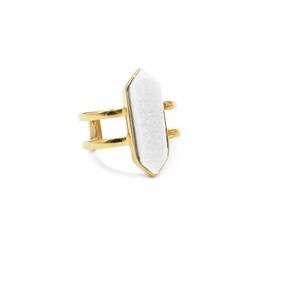 Retail $50 Kinsley Armelle Bangle Coll. Parvus Quartz Ring*New*W/Velvet Pouch